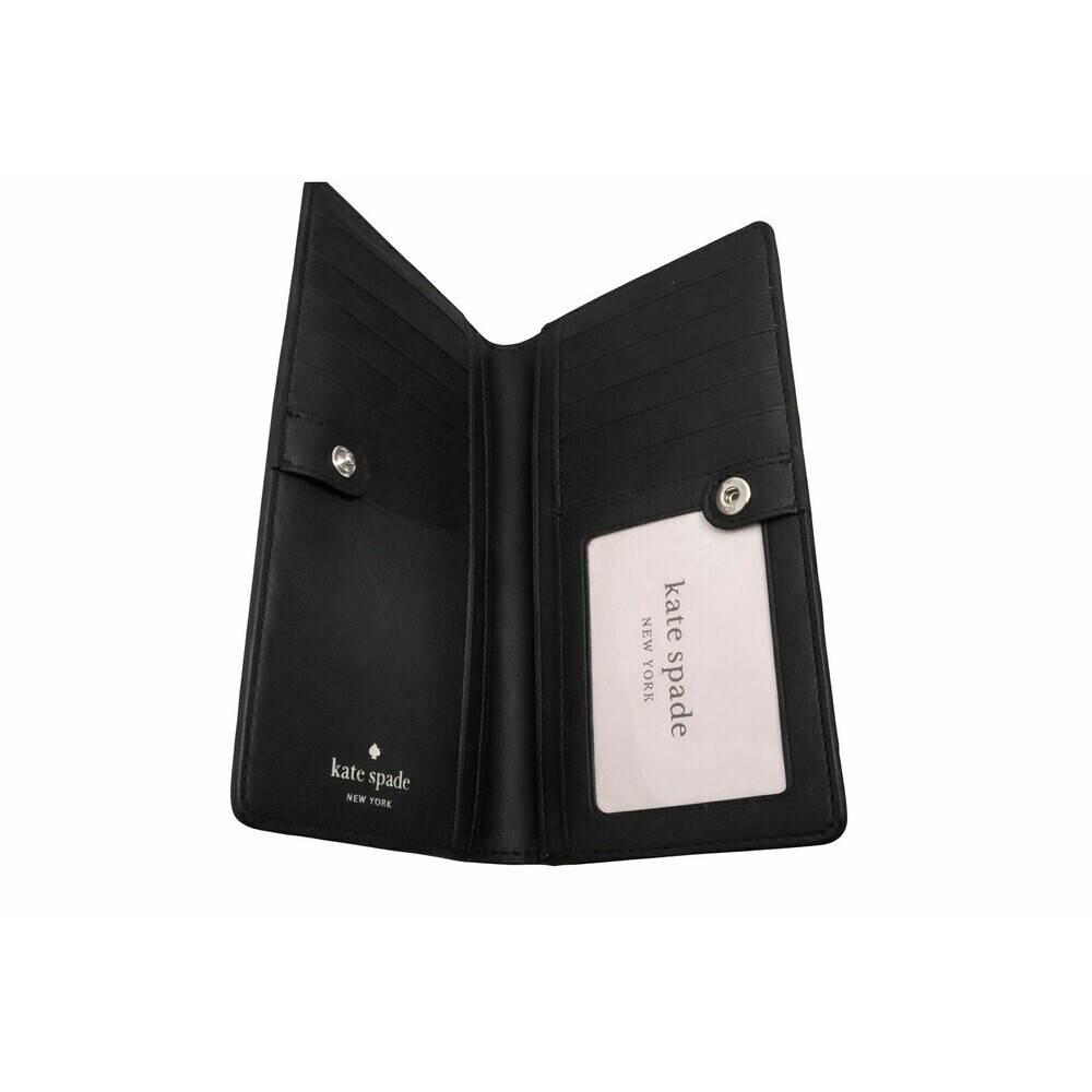 Kate Spade Staci Colorblock Wallet Slim Bifold Nimbus Gray White Wallet Grey New - Picture 3 of 6